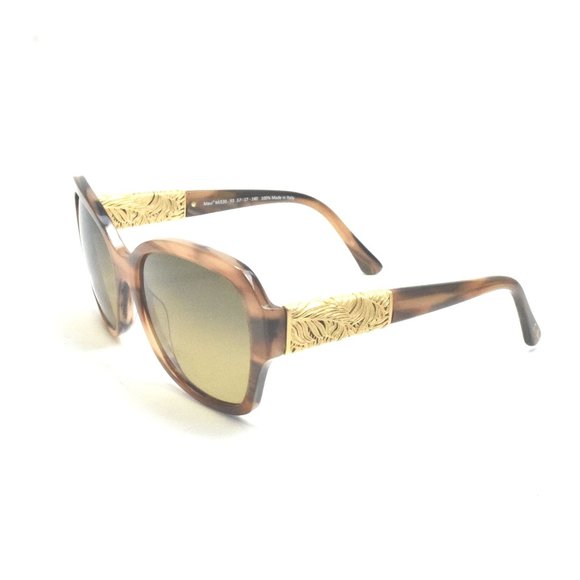 Maui Jim Swaying Palms MJ 530-93 Brown Stripe with 24K Gold / HCL Bronze Polar - Picture 1 of 6